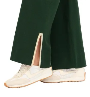 Wide Leg Knit Pants in Forest Green thumbnail 4