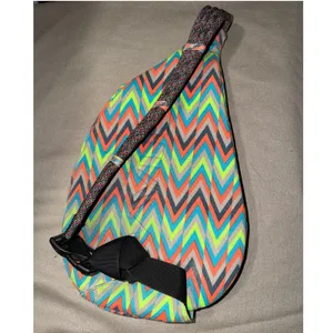 KAVU Rope Bag Neon Chevron Zigzag Canvas Sling Crossbody Backpack Grey Blue thumbnail 9