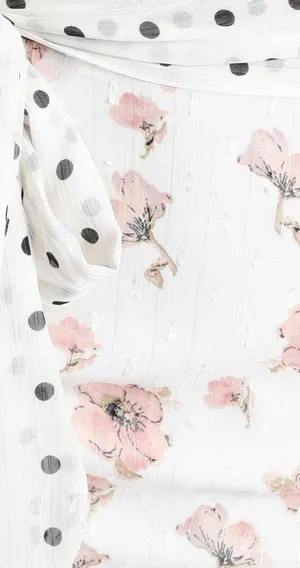 Showpo . Polka Dot Floral Ruffle Sleeve Cutout Tie Waist Midi Dress thumbnail 3