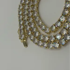 Moissanite Gold Tennis Chain Miami Iced Out Necklace VVS1 5mm 20 Inch Brand New thumbnail 5