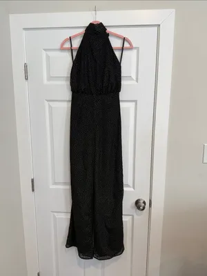 Revolve x House of Harlow 1960 Sana Black and Gold Halter Jumpsuit XS thumbnail 2