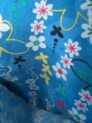 SB Scrubs Floral Butterfly Scrub Top Size L Blue V-Neck Pocket thumbnail 6