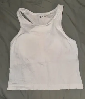 Lululemon White Ebb to Street Cropped Racerback Tank Top thumbnail 1