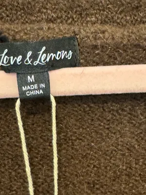 For Love And Lemons Brown Cropped V-Neck Sweater thumbnail 4