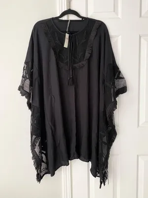 Embroidered Kimono Style Dress/ Cover-Up, Size XS/S thumbnail 6