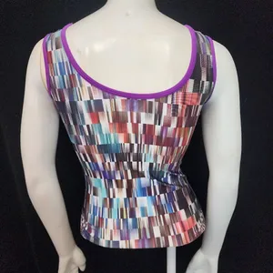 Plum Multicolored Geometric Leotard (S) Blue thumbnail 4