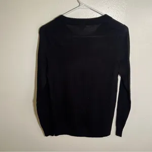 J. Crew Factory Women's Size XS Sawyer‎ Sweater Crewneck Black Merino Wool E0022 thumbnail 6