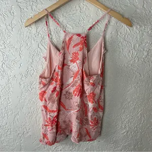 Miss Me | Tropical Floral Ruffled Racerback Tank Top Size M thumbnail 2