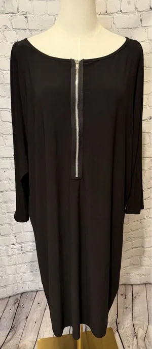 NWT Lane Bryant black shift dress Exposed 1/2 Zipper Plus Size 22/24 thumbnail 1