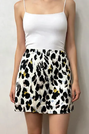 Wishlist Leopard Print Satin Mini Skirt size L thumbnail 1