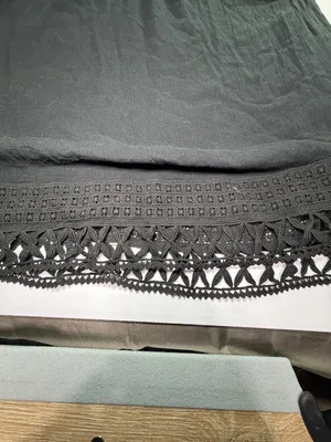 Victoria's Secret Black Off-Shoulder Crochet Trim Top thumbnail 2