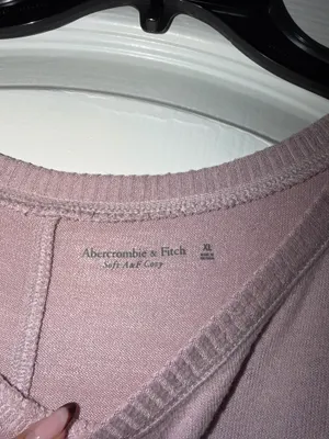 Abercrombie & Fitch Women's Dusty Rose Drawstring Pullover Sweatshirt thumbnail 2