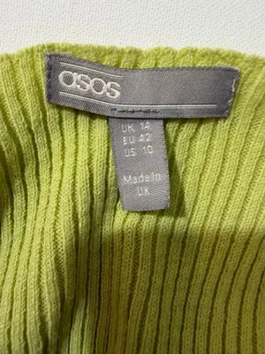 ASOS Avocado Moss Lime Ribbed Knit Crop Top Tee Greencore Soft Y2K Acubi thumbnail 7