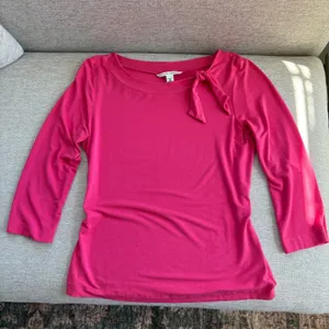 Vintage Banana Republic Top M Hot Pink Side Tie Boatneck Y2K Barbie Bimbo Girly thumbnail 3