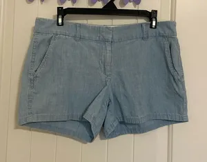 J. Crew women’s 100% cotton‎ light blue thin lightweight summer shorts size 6 thumbnail 1