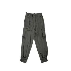 Joe's Jeans Satin Green Cargo Pants Relaxed Utility Drawstring Joggers Medium thumbnail 3