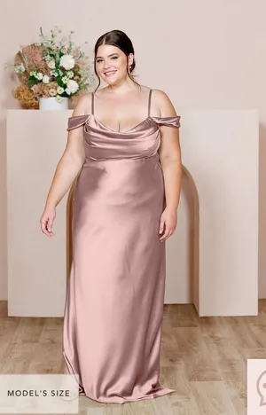Revelry Rose Quartz Sienna Satin Dress thumbnail 3