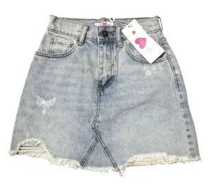 Buddy Love Light Wash Distressed Denim Mini Skirt NEW thumbnail 1