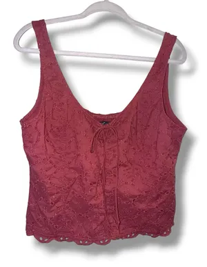 Abercrombie eyelet lace lace up tank top thumbnail 1