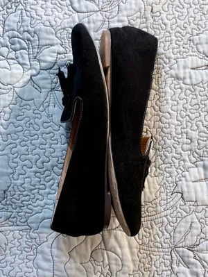 ☀️J.Crew Black Faux Suede Tassel Smoking Loafers Flats Sz 8.5🧡 thumbnail 4