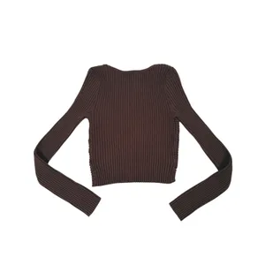 Abercrombie & Fitch LuxeLoft Slim Wrap Sweater Size S Brown Quiet Luxury Fall thumbnail 3