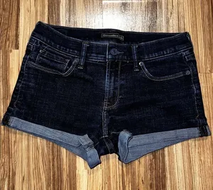 Abercrombie and Fitch Women's Juniors Dark wash denim Jean‎ shorts size 26 thumbnail 1