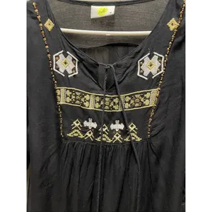 SOLITO size M embroidered beaded Viscose tassel peasant top Anthropologie. thumbnail 4