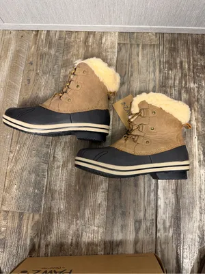 PAWZ Women’s Brown and Black Winter Duck Boots - Waterproof Lace-Up Size 9 thumbnail 7