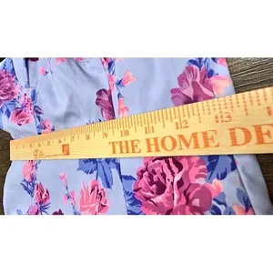 Zara Blue Pink Floral Bustier Mini Dress‎ Spaghetti Strap Fit and Flare Size M thumbnail 6