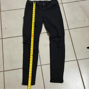 American‎ Eagle Women Denim Black Distressed Jegging Jeans Next Level Stretch 4 thumbnail 7