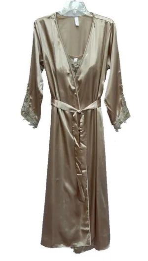 NWT S/M Intimate Matching Set Nightgown Robe Slip Floral Lingerie. thumbnail 4