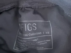 FIGS High Waisted Zamora Jogger Scrub Pants XS Gray Red Drawstring thumbnail 5