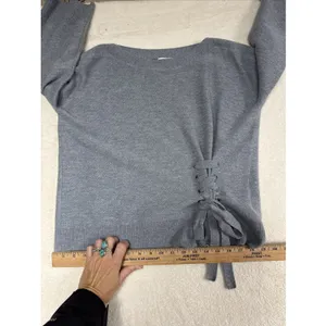 Club Monaco Grey Gray Cashmere Sweater Size S Luxurious Luxury Tie‎ Detail thumbnail 8