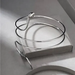 Chic Vintage Inspired Simple Snake-Shaped Silver‎ Plated Zinc Alloy Armband thumbnail 6