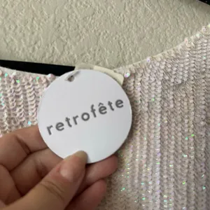 NWT Retrofete Grace Sequined Mini Dress Pearl Size Medium thumbnail 3