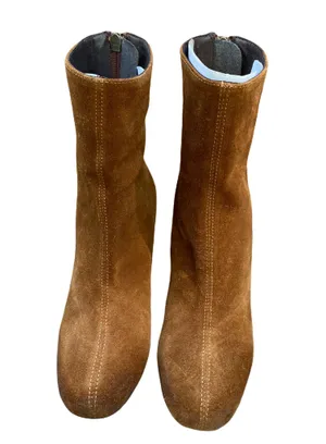 Camel Suede Ankle Boots thumbnail 3