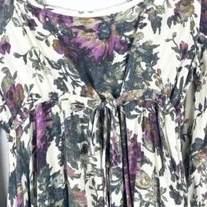 Free People Heart of‎ Gold Dress M Moody Floral Bell Sleeve Boho Whimsigoth Mini thumbnail 9