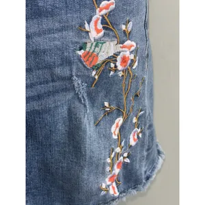 Embroidered Floral Birds Chelsea & Violet Boho Denim Mini Skirt size S Boho Y2k thumbnail 6