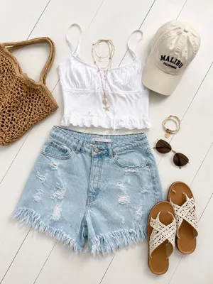 ZARA Ripped Jean Shorts High-Rise thumbnail 2
