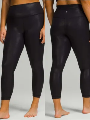 {2} Lululemon Align High Rise Pant Legging Tights Black Shine thumbnail 2