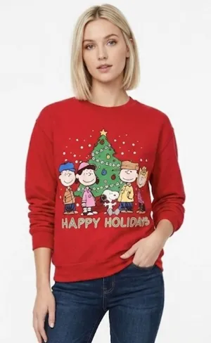 Peanuts Charlie Brown red sweatshirt size medium vintage Christmas thumbnail 1