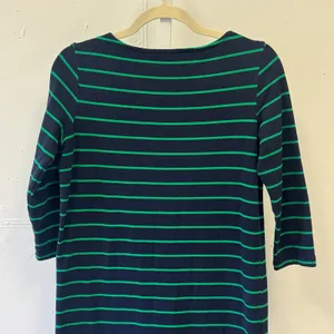 Adrienne Vittadini Navy Green Striped Shift Dress 3/4 Sleeve Pockets XS Casual thumbnail 5