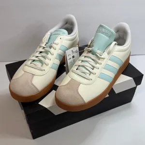 adidas Women's Sneakers in Cream and Light Blue thumbnail 1