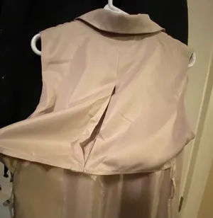 Tea N Cup Los Angeles Double Breast Colar Khaki Sleeveless Shirt Drs L thumbnail 5