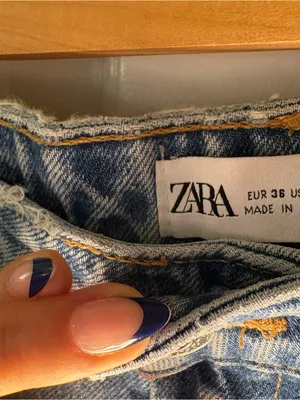 Zara highwaisted blue jeans barrel leg casual bohochic retro poetcore indie 4 thumbnail 3