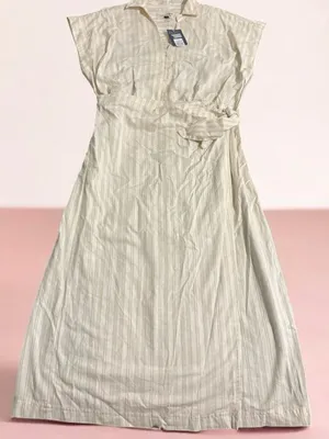 Universal Thread Cream Tie-Waist Midi Wrap Dress thumbnail 3
