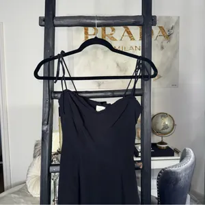 Aritzia Wilfred Fable Dress Black Mini Bustier Sweetheart Tie Strap Women's 0 thumbnail 8