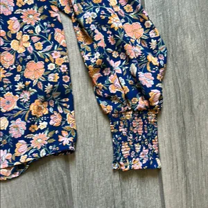 Levi's Blue and Orange Ruffled Floral Blouse thumbnail 4