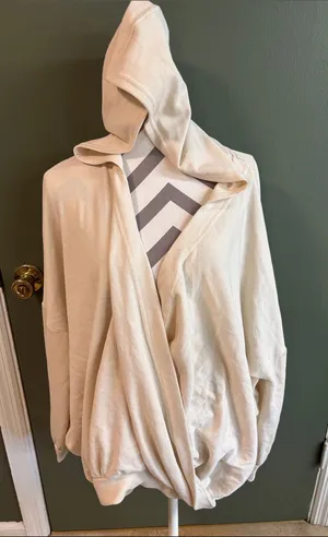 FP Beach Women's Cream Hooded Wrap Sweatshirt thumbnail 1