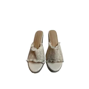 Espadrille Platform sandals off white braid detail ivory sandal sz8 (no tag) thumbnail 8